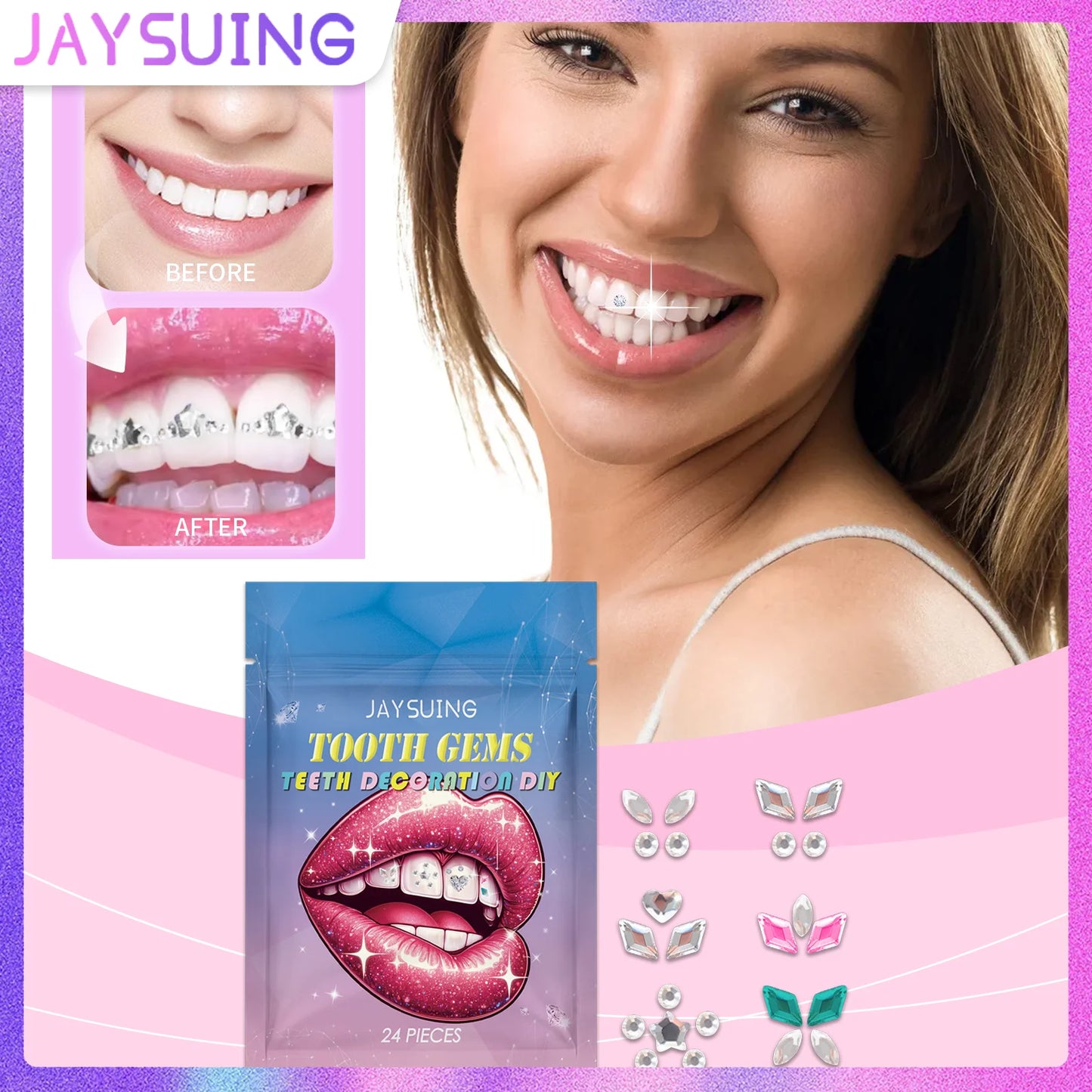 Crystal Tooth Gems – Sparkling Smile Jewelry Kit (24 Pcs)