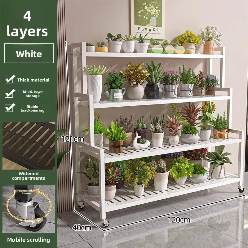 Wrought Iron Multi-Layer Plant Stand | Floor Flower Rack
