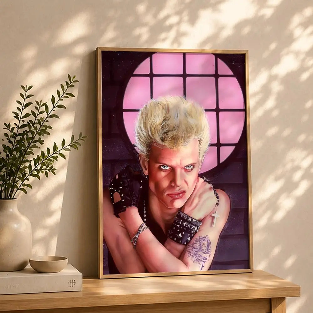 Singer B-Billy IdolS Poster HD Self Adhesive Waterproof Wall Art Ideal for Home Office Dorm Bedroom Great Gift Peaceful Pleasures Health and Wellness White14 40X50cmNoframe