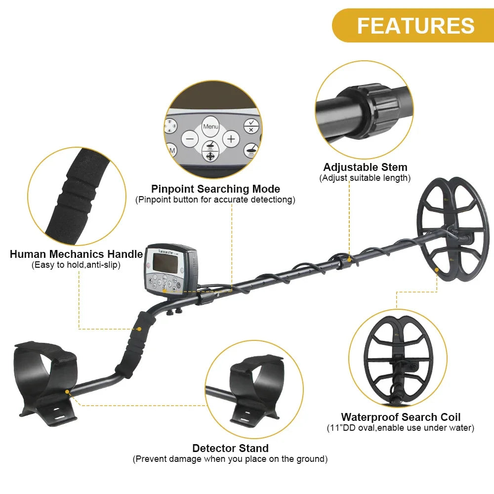 TC-800 Metal Detector Professional High sensitivity Gold Detector Treasure With Single frequency technology Peaceful Pleasures Health and Wellness