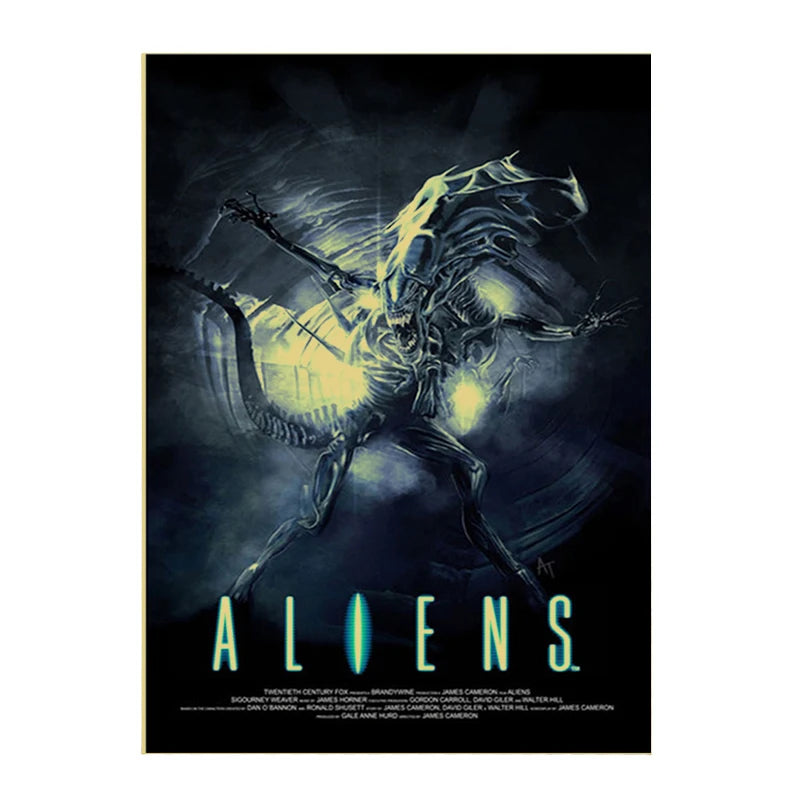 Retro Horror Movie Poster Canvas Wall Art | Unframed Print