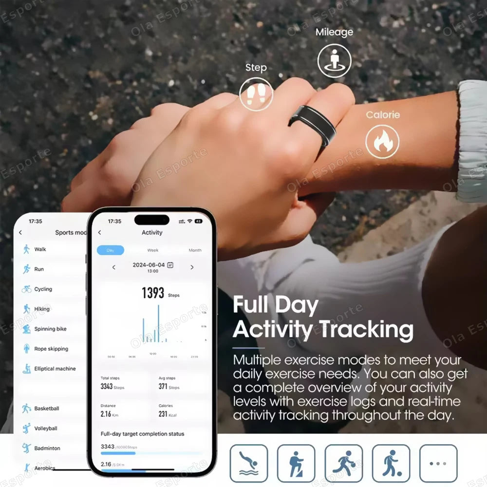 Smart Ring Fitness & Health Tracker | Heart Rate, SpO2, Sleep