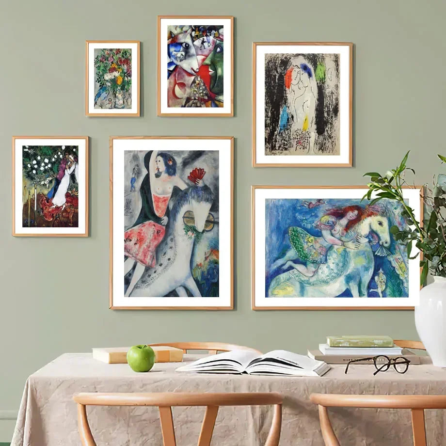 Scandinavian Minimalist Wall Art Marc Chagall Surrealism Abstract HD Canvas Poster Print Home Bedroom Living Room Decoration Peaceful Pleasures Health and Wellness