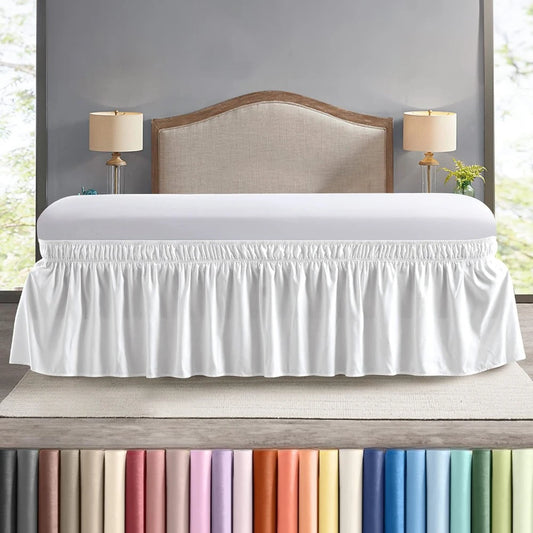 Elastic Wrap-Around Bed Skirt | Wrinkle Resistant Dust Ruffle Bed Skirt Peaceful Pleasures Health and Wellness