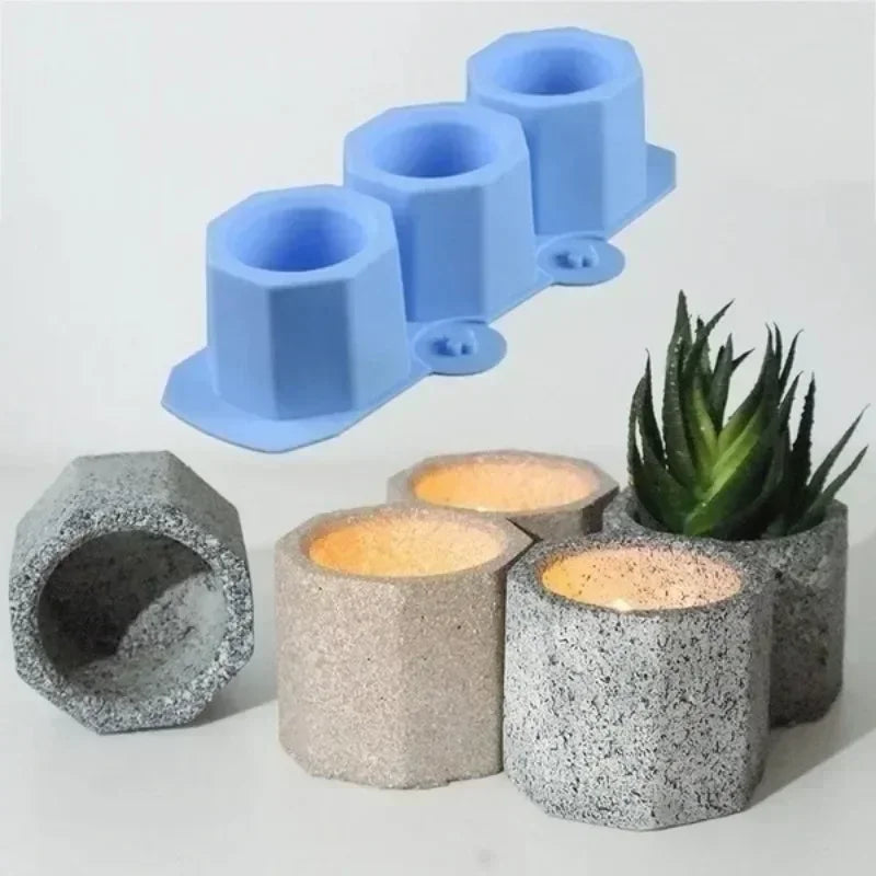 3-hole Silicone Ice Tray Mold Wine Glasses Creative Cactus Flower Pot
