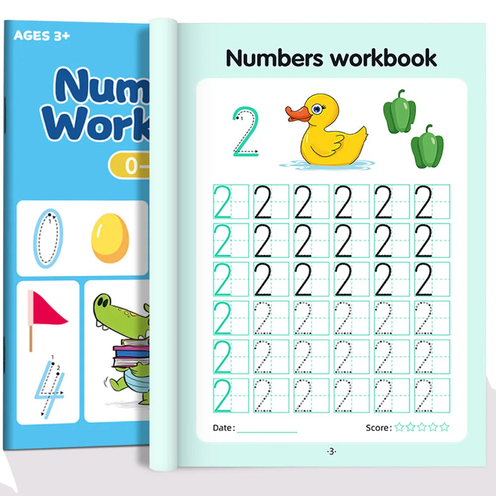 Workbook Tracing Numbers 0-100 Handwriting Textbook Learning Math