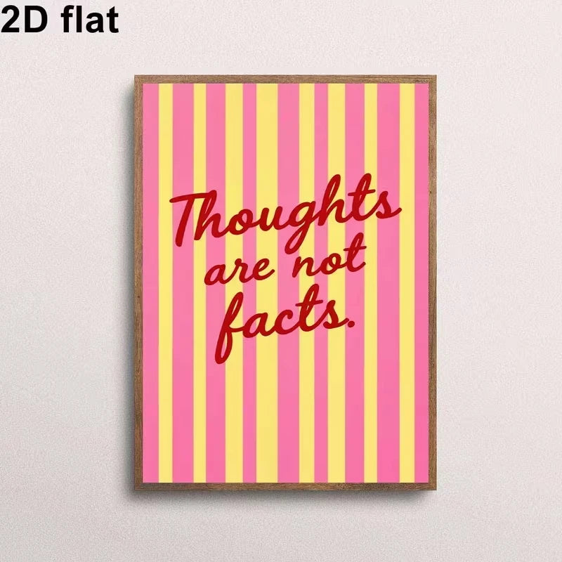 "Thoughts Are Not Facts" Motivational Canvas Wall Art Print