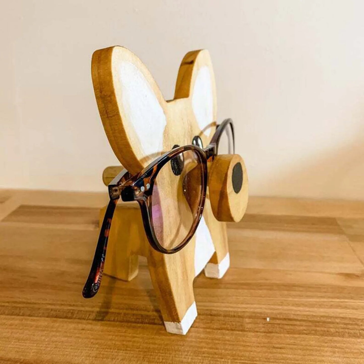 Corgi Dog Glasses Stand Christmas Gift Handmade Wooden Spectacle Holder Cute Pet Eyeglass Display Ornaments Peaceful Pleasures Health and Wellness