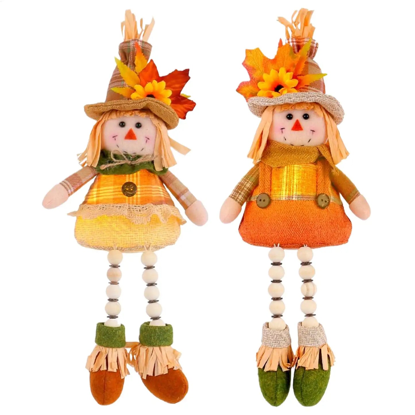 15" Fall Scarecrow Light-Up Tabletop Doll | Thanksgiving Décor