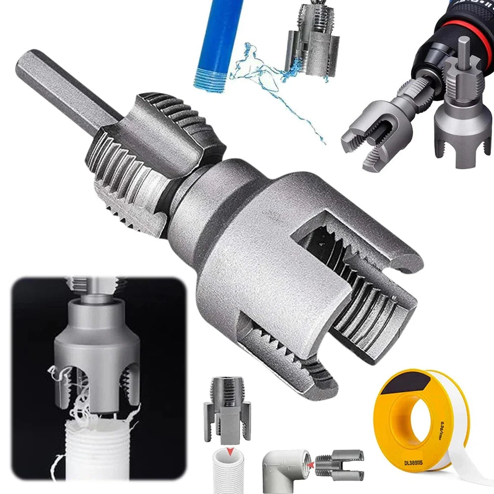 PVC Pipe Threading Tool Kit – Internal & External for Drill Peaceful Pleasures Health and Wellness
