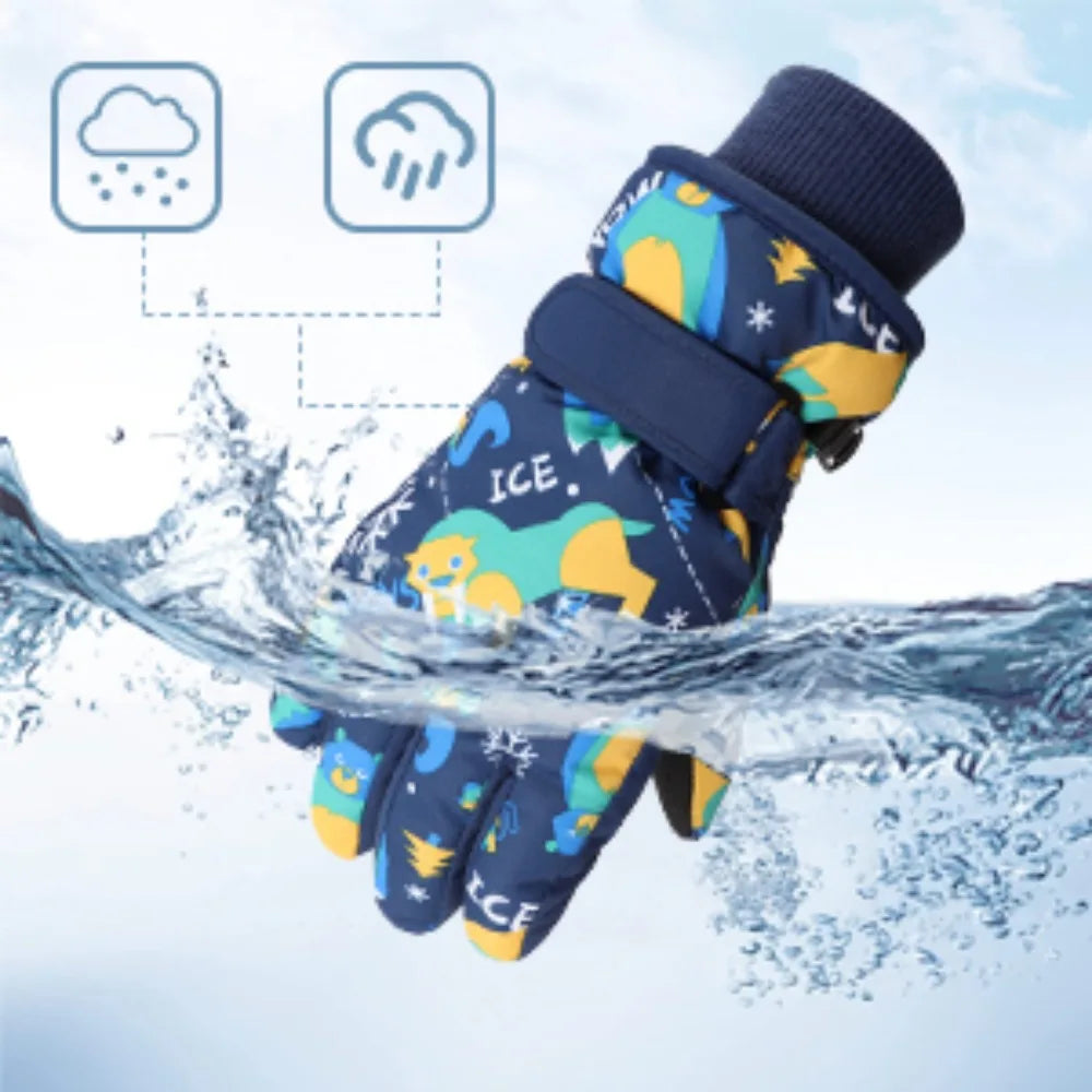 Kids Ski Gloves for Boys Girls, Children Winter Warm Glove with Fleece Lining Cute Designs and Waterproof Snowboard Gloves Peaceful Pleasures Health and Wellness