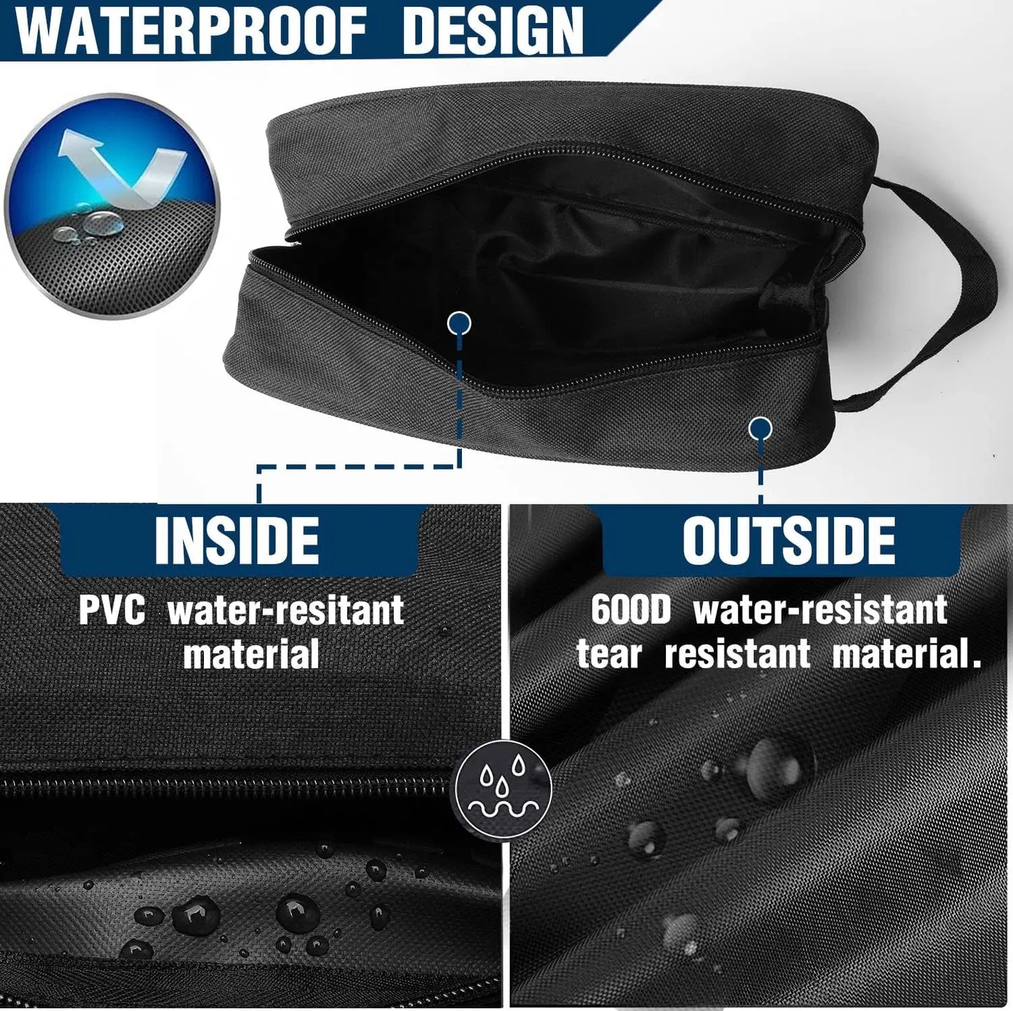 Large Waterproof Travel Toiletry Bag with Handle – Unisex