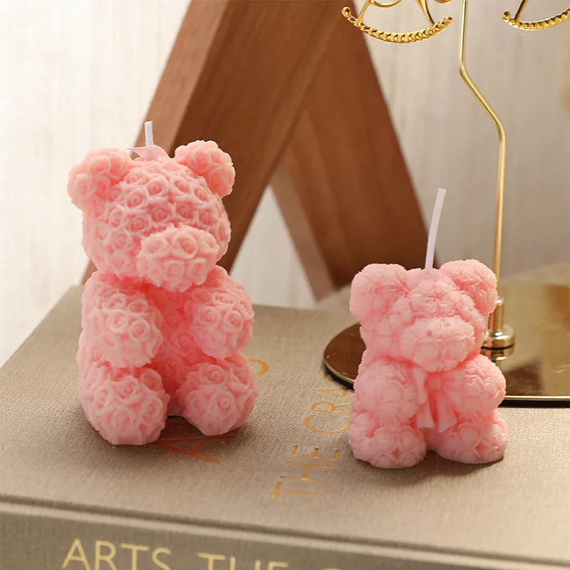 Rose Bear Home Fragrance Premium Atmosphere Birthday Gift Aromatherapy Candles Peaceful Pleasures Health and Wellness