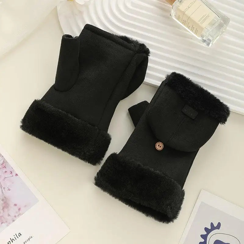 Women's Plush Flip-Top Touchscreen Winter Gloves | Warm Knit