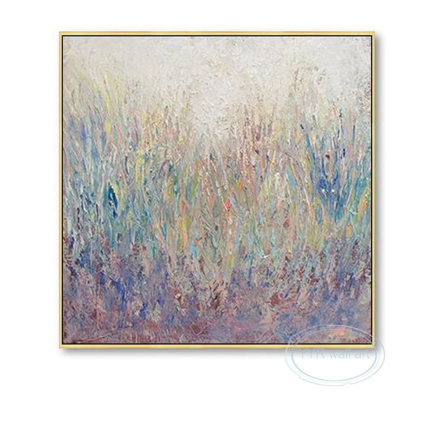 Large Luxury Wall Decor Poster Abstract Handmade Oil Painting Home Aesthetics Mural Living Room Bedroom Porch Hanging Picture Peaceful Pleasures Health and Wellness no frame 120cmx120cm