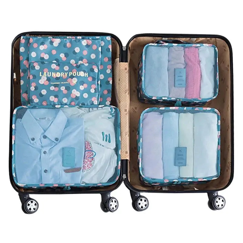 Large Six Piece Travel Storage Bag Classification Set Storage Bag Business Travel Clothing Storage Bag Storage Bag Peaceful Pleasures Health and Wellness