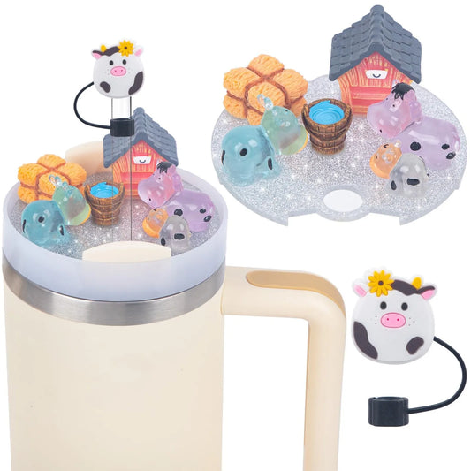 Accessories Charms Set Compatible with Stanley Trumbler 30oz/40oz, Stanley Cup Lid Accessories Charms & Silicone Straw Cover Cap Peaceful Pleasures Health and Wellness C