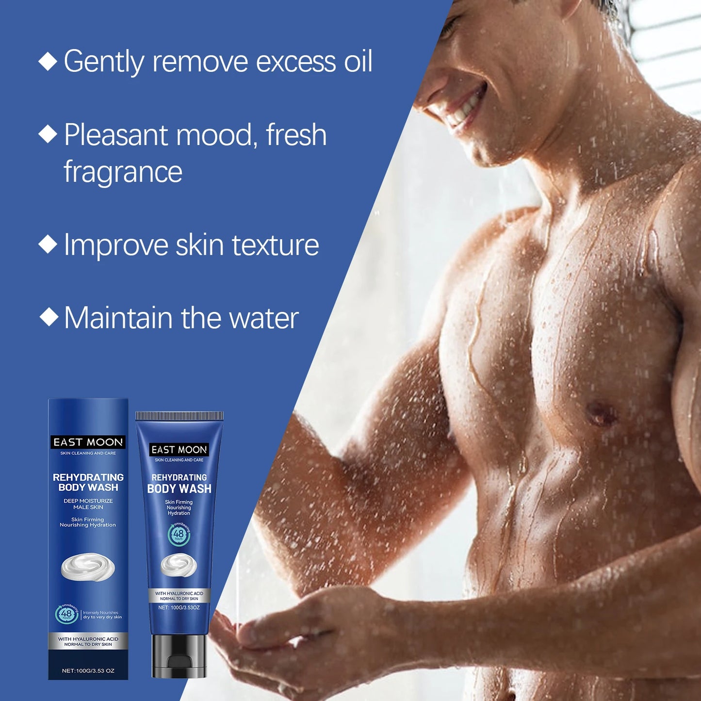 Men's Hyaluronic Acid Shower Gel – Deep Cleanse & Moisturize