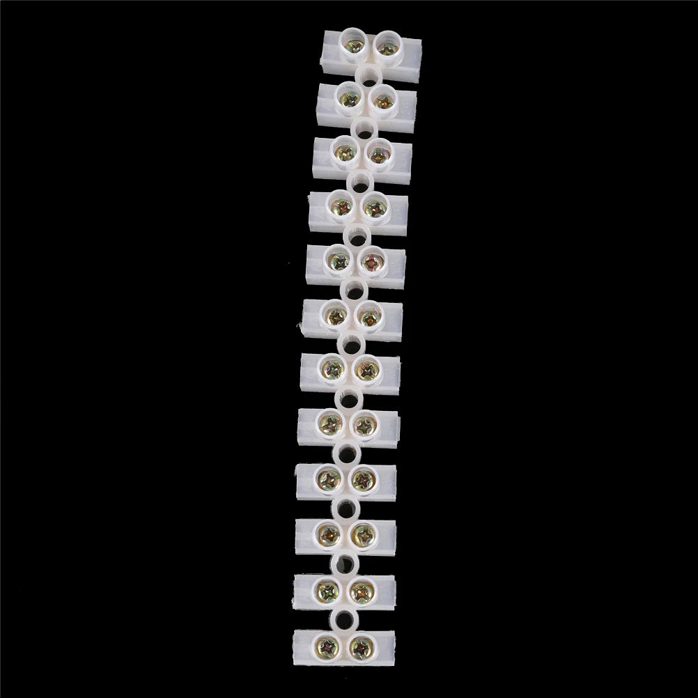 Dual Row 12-Position 10A Screw Terminal Block Wire Connector