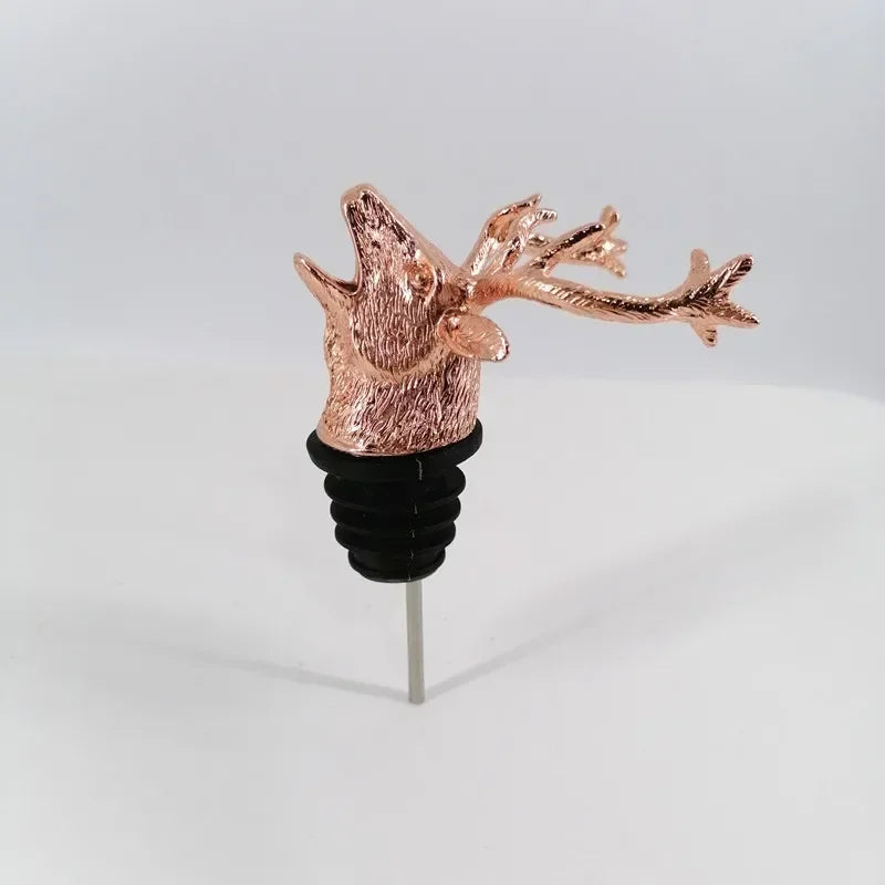 Deer Head Wine Bottle Stopper | Zinc Alloy Bar Accessory