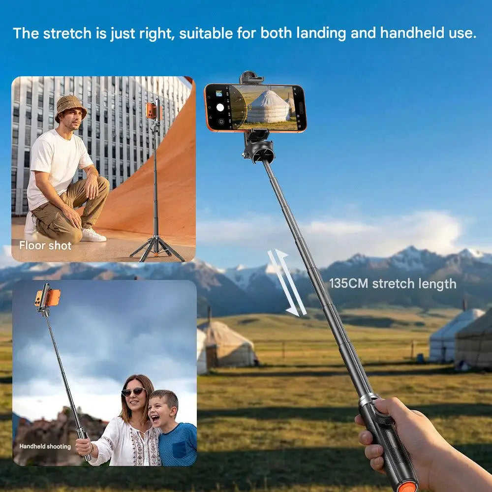 1.35m Selfie Stick Tripod | Bluetooth Remote & Auto Phone Holder Peaceful Pleasures Health and Wellness