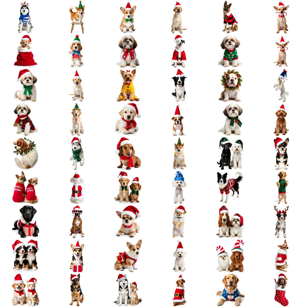 54-Piece Christmas Dog Temporary Tattoos – Waterproof Stickers