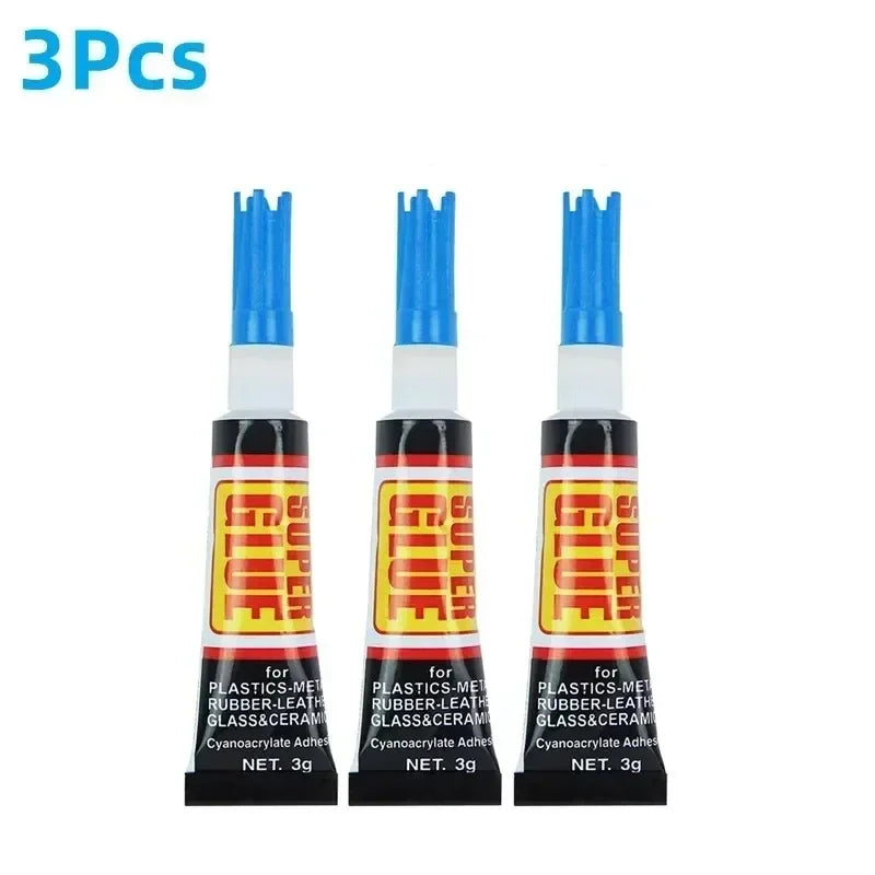 Super Glue Multi-Surface Clear Adhesive – 3/6/12 Pack Multi-Surface Super Glue Peaceful Pleasures Health and Wellness Blue lid 3Pcs