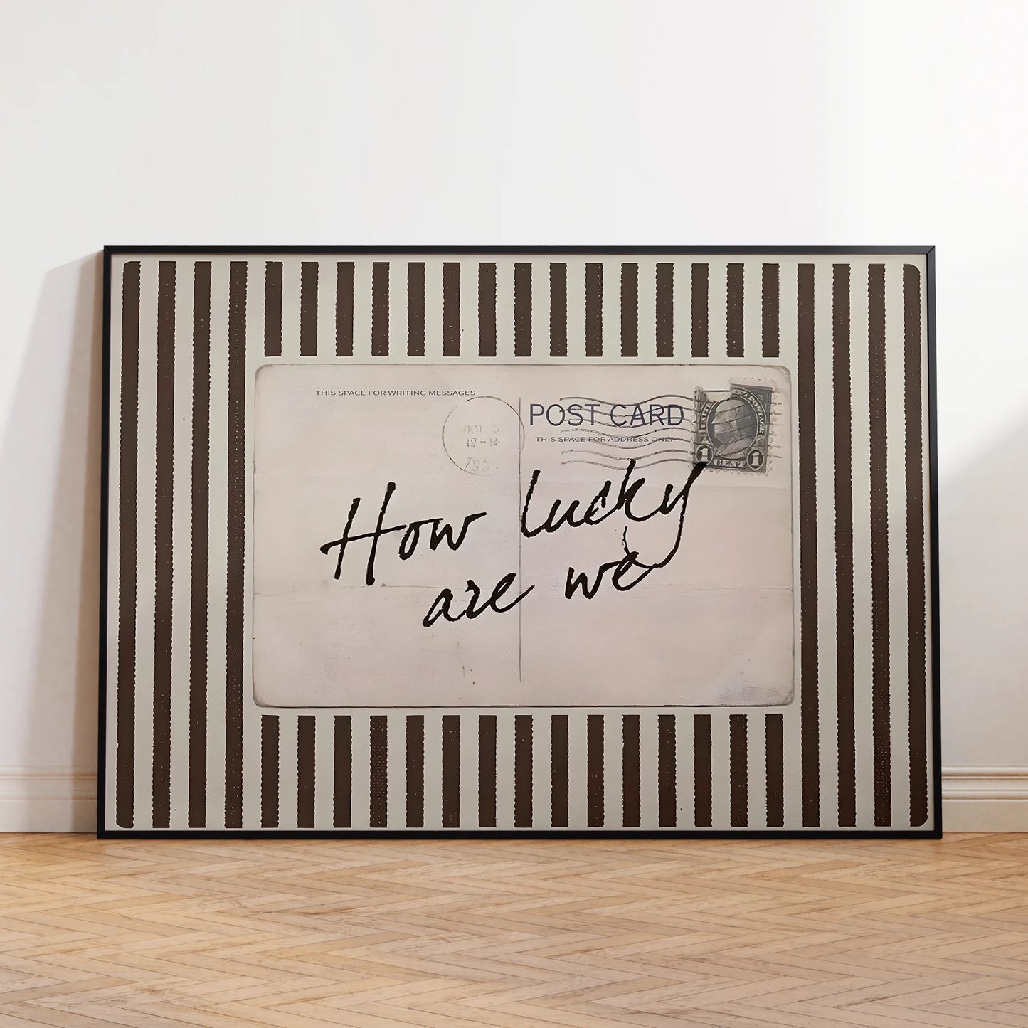 "How Lucky Are We" Vintage Postcard Canvas Wall Art Print