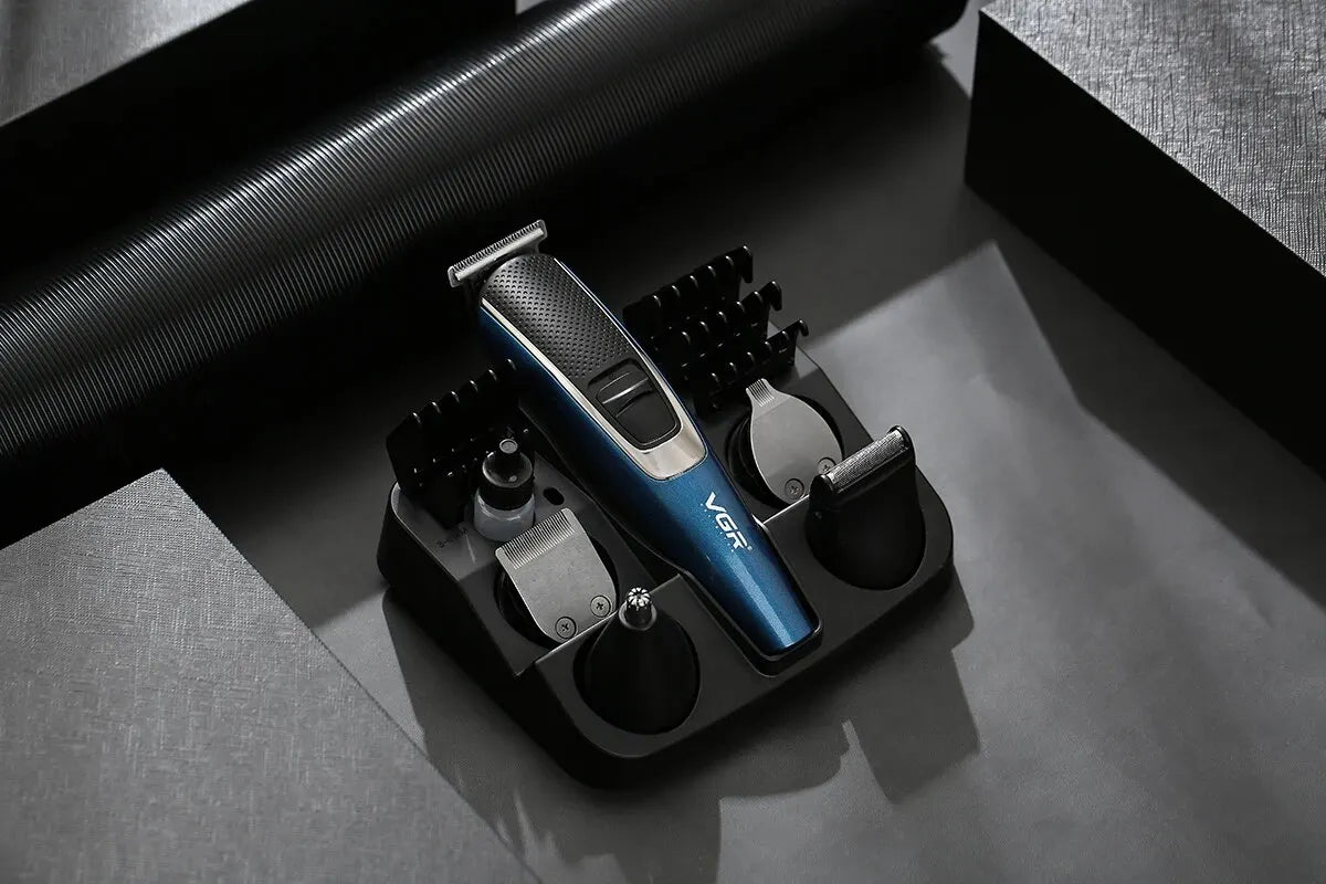 VGR Multifunctional 5-in-1 Hair Trimming Set Portable Men's Barber USB Charging Shaver Powerful Full Body Hair Removal Set V-172 Peaceful Pleasures Health and Wellness