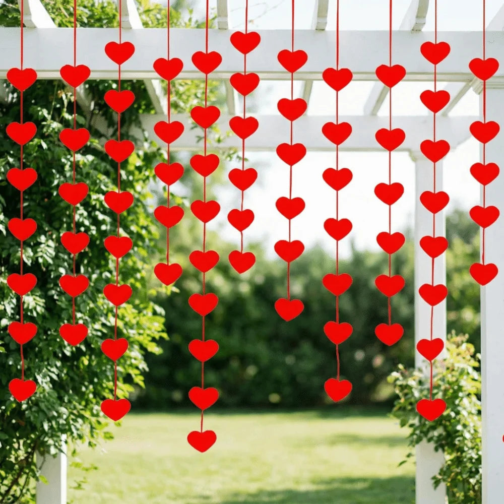 Love Flower Hanging Garland | Valentine's Day Party Décor 5 Pcs