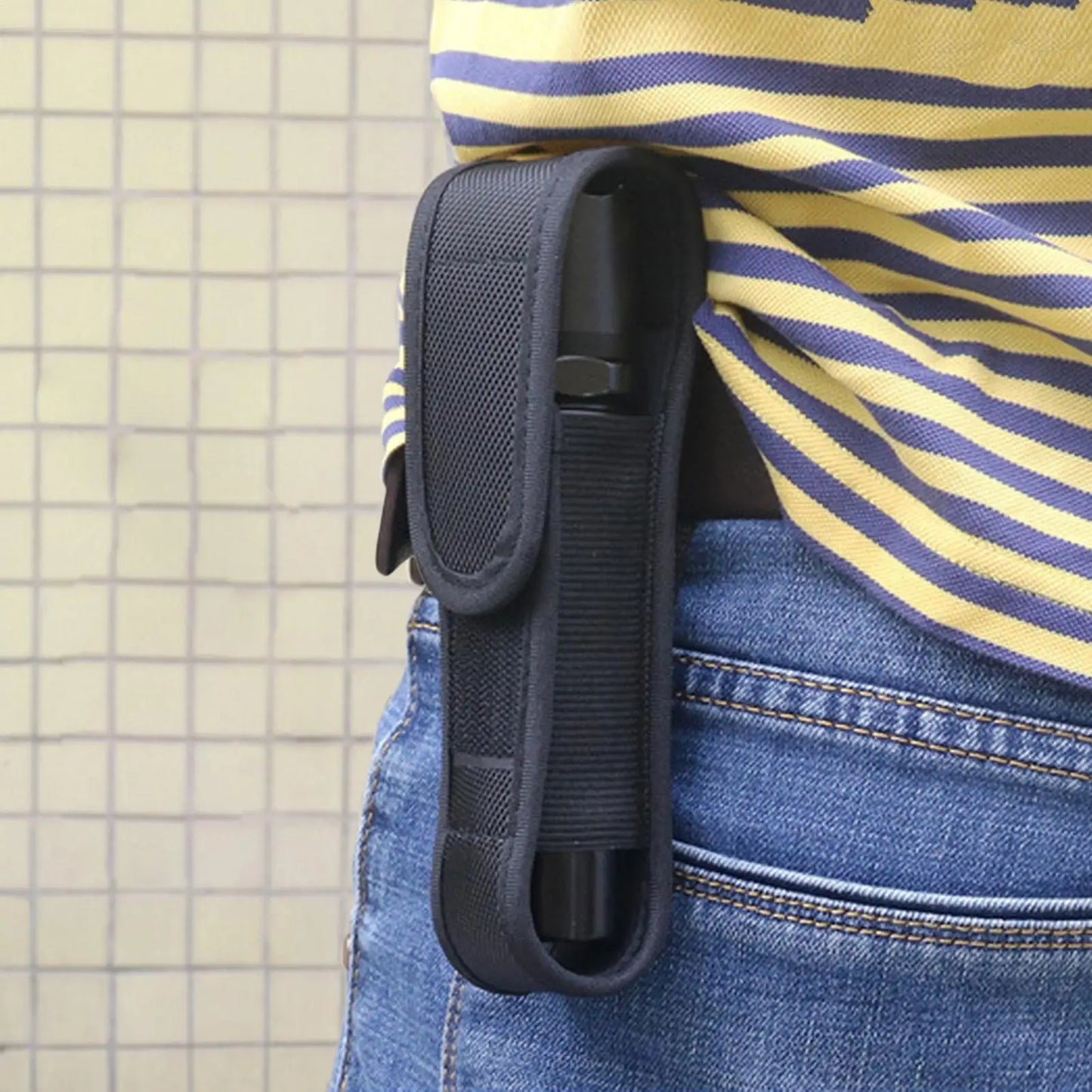 Tactical Nylon Flashlight Pouch Holster | Waist Torch Holder