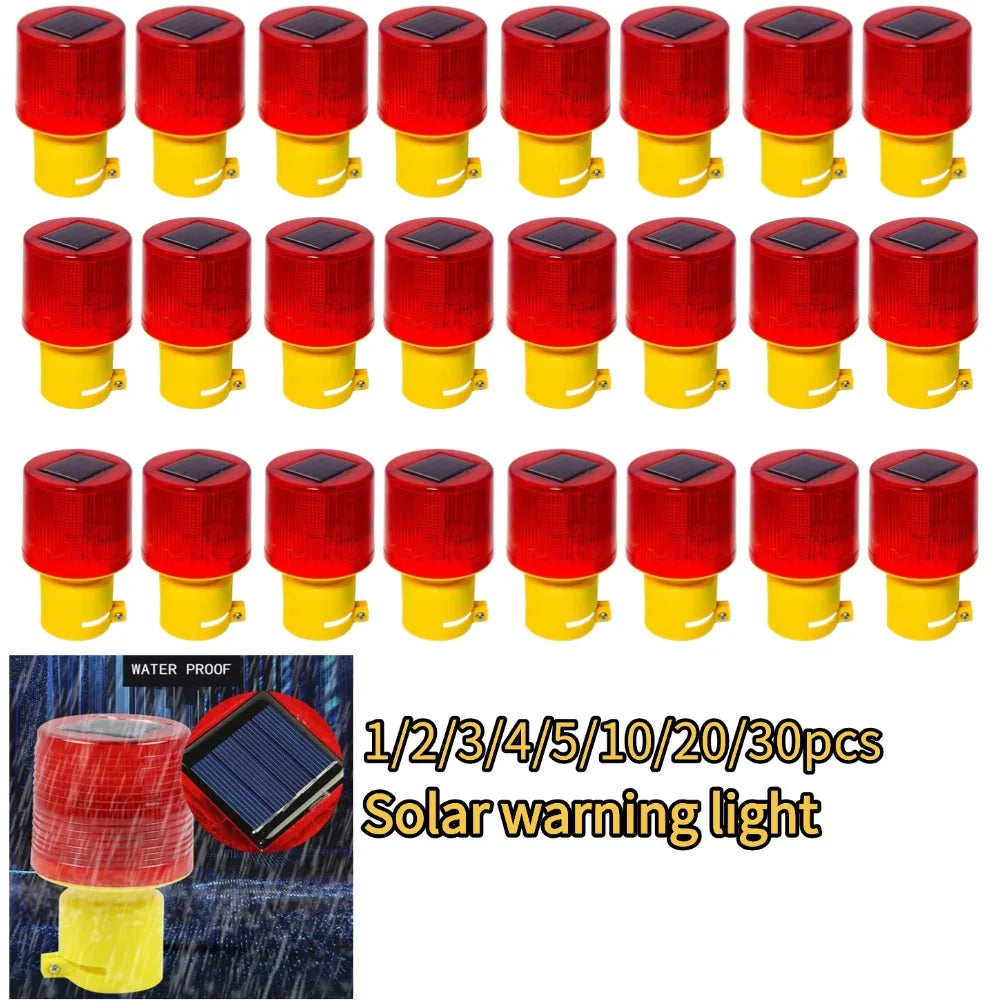 Solar LED Emergency Traffic Warning Light for Construction Peaceful Pleasures Health and Wellness