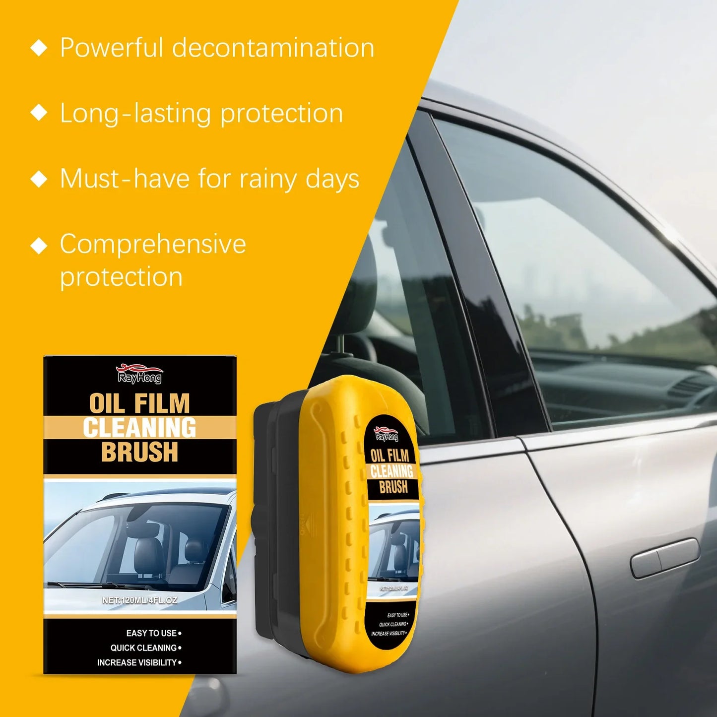 RayHong Car Windshield Oil Film Remover Brush | Glass Cleaner