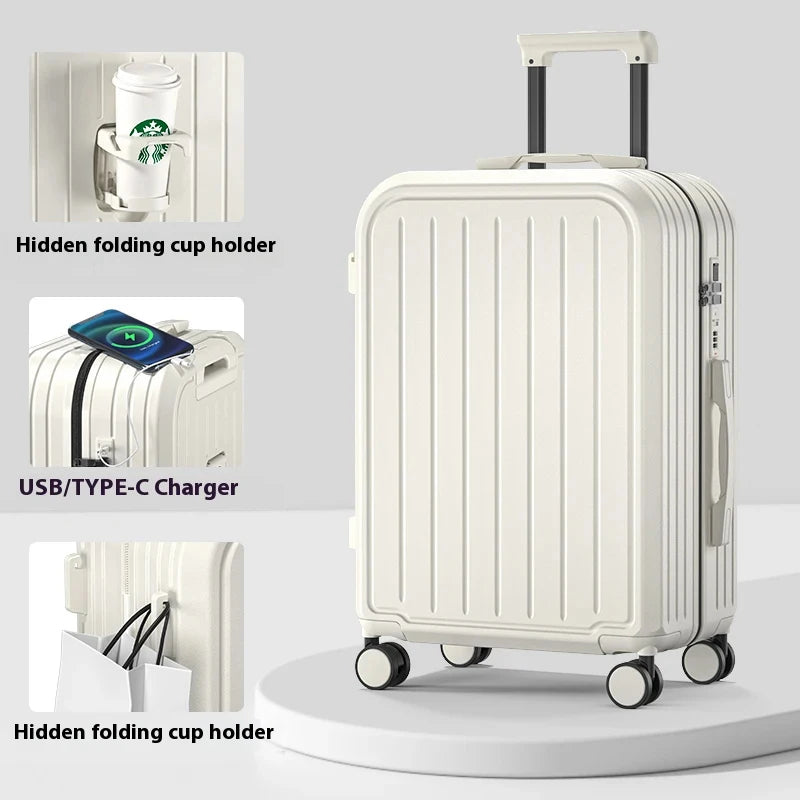 Pastel Color 20/22/24/26/28 Inch Carry On Luggage Set, 2-Piece Lightweight Spinner Suitcase, Girls' Matching Travel Bags Peaceful Pleasures Health and Wellness White 14 inch