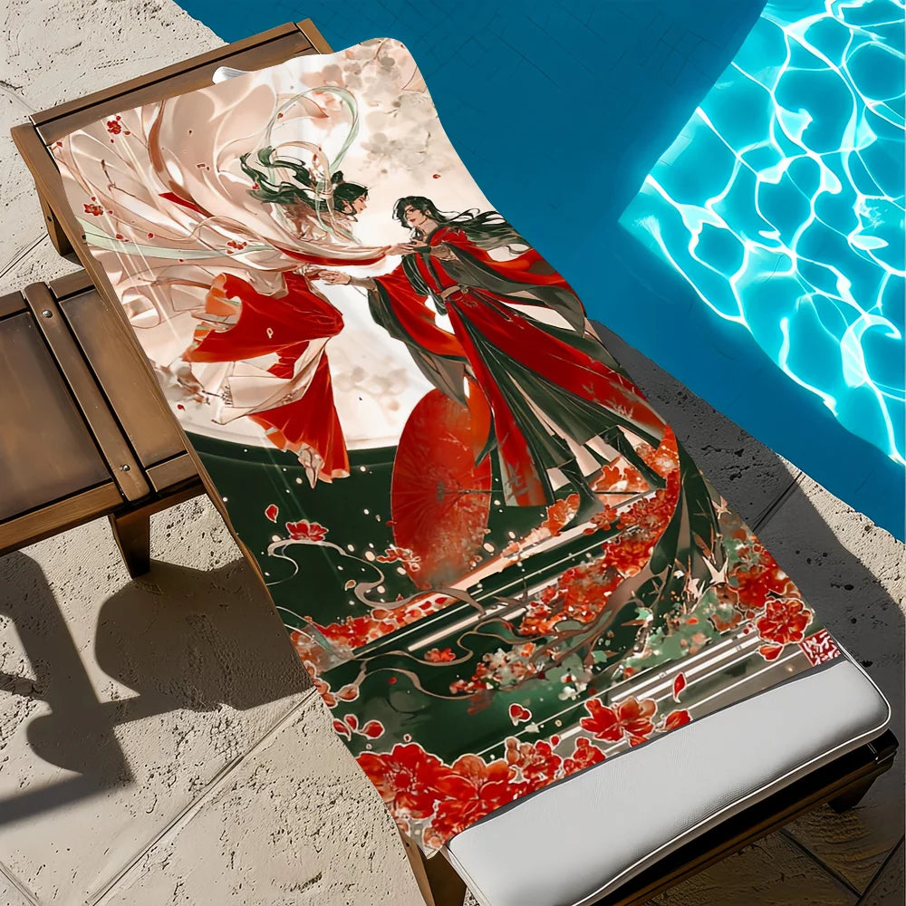 Anime Quick-Dry Beach Towel | Soft Microfiber Pool & Travel Quick-Dry Beach Towel Peaceful Pleasures Health and Wellness z2 STJ150x260CM