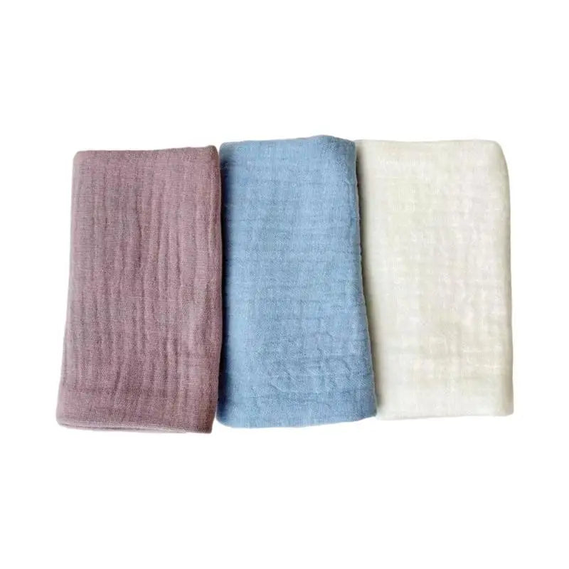Soft Cotton Baby Washcloths Set of 3 | Newborn Bath Towels