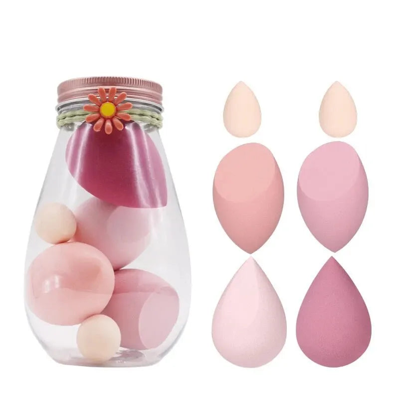 Makeup Egg Dry Wet Dual Use Water Droplets Diagonal Cut Makeup Egg Independent Packaging No Powder Makeup Egg Powder Puff Peaceful Pleasures Health and Wellness Pink