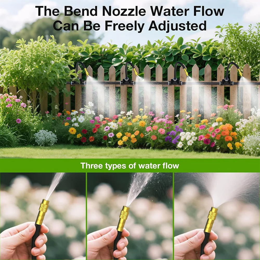 360° Free-bend Misting Nozzle Adjustable Atomizer Sprayer Outdoor Watering Kits 5-30m 1/4" 4/6mm Garden Misting Cooling System Peaceful Pleasures Health and Wellness