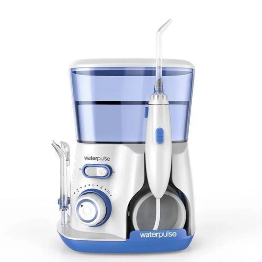 Electric Water Jet Flosser Oral Irrigator 800ml Water Tank 5 Jet Tips Teeth Cleaner Dental Oral Hygiene Care Equipment Peaceful Pleasures Health and Wellness Blue EU KR