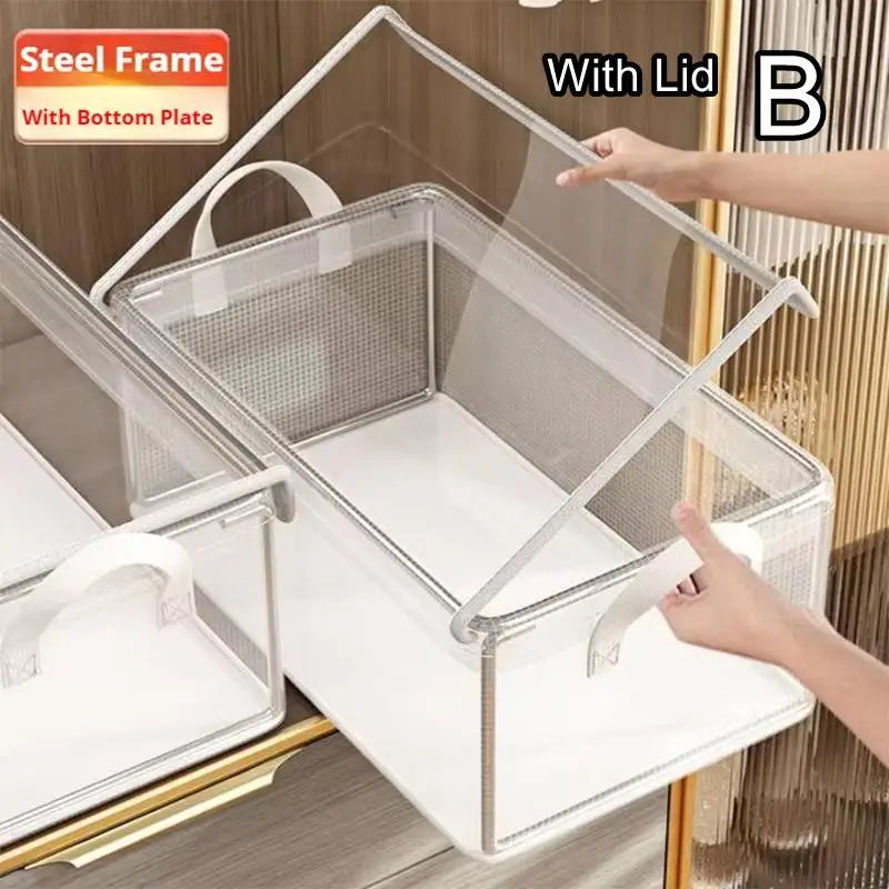 Transparent PVC Steel Frame Waterproof Storage Box Organizer