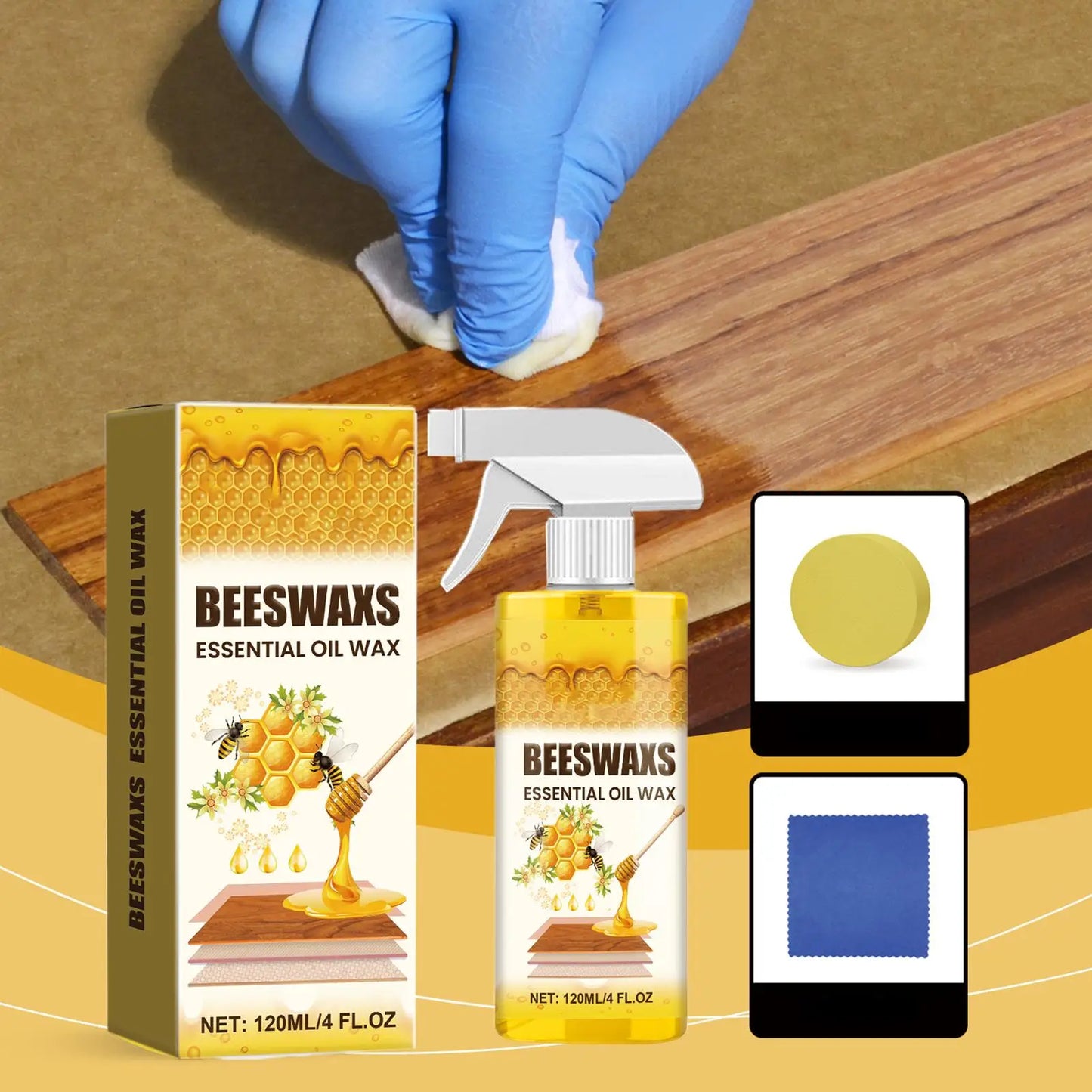 Beeswax Wood Polishing Spray 120ml | Furniture Scratch & Shine
