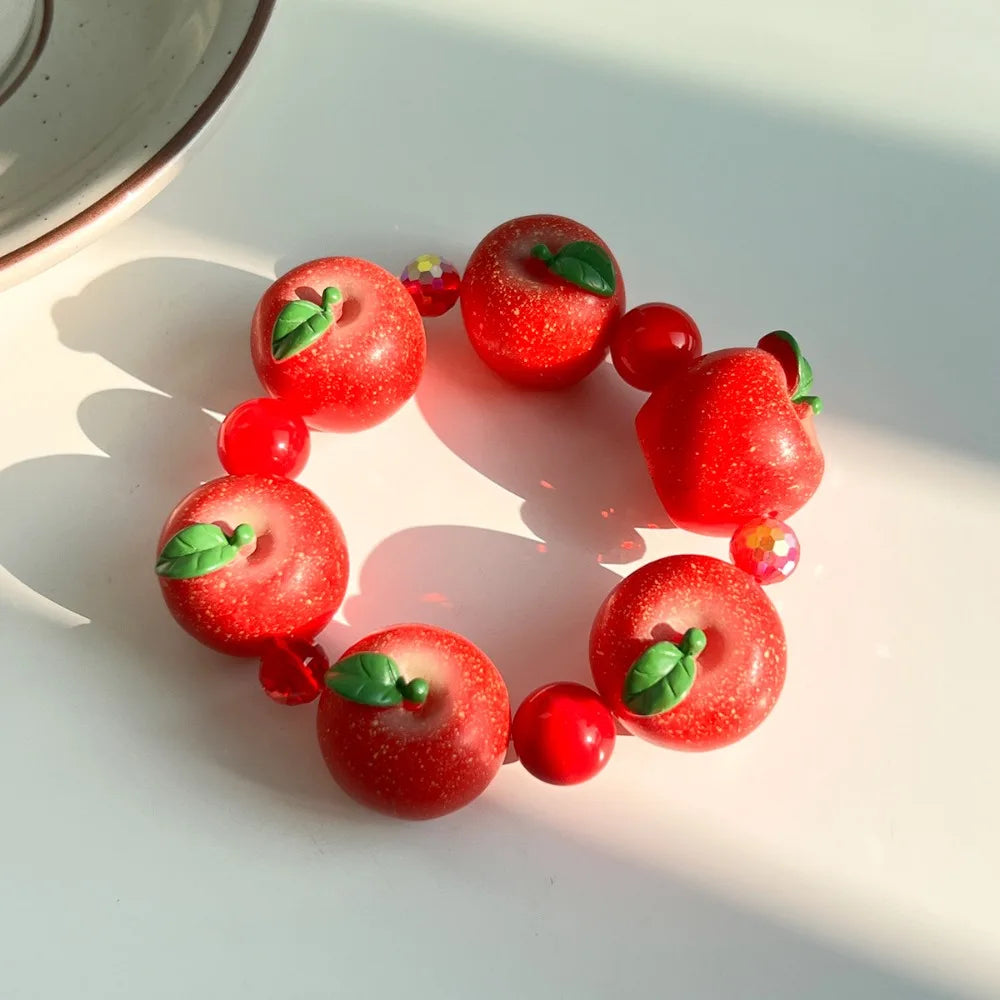 Cherry Fruit Beaded Bracelet | Boho Dopamine Resin Jewelry Beaded Bracelet Peaceful Pleasures Health and Wellness Style 7