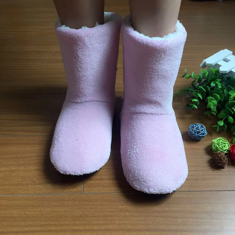 Women's Plush Sock Boots – Warm Furry Indoor Slippers
