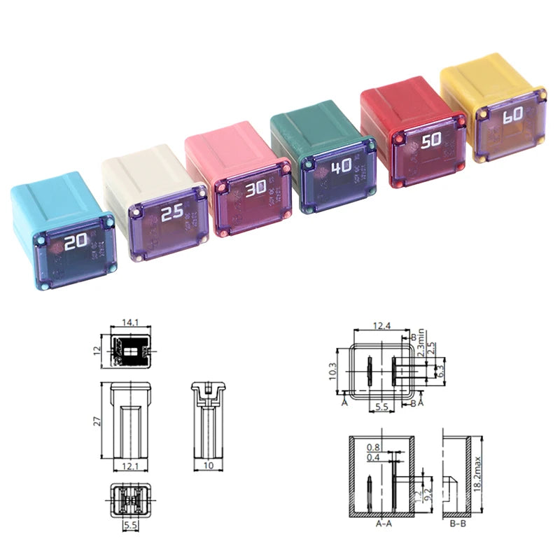 Square Car Fuse 20A–50A Waterproof Automotive Fuse Box Automotive Car Fuse Peaceful Pleasures Health and Wellness