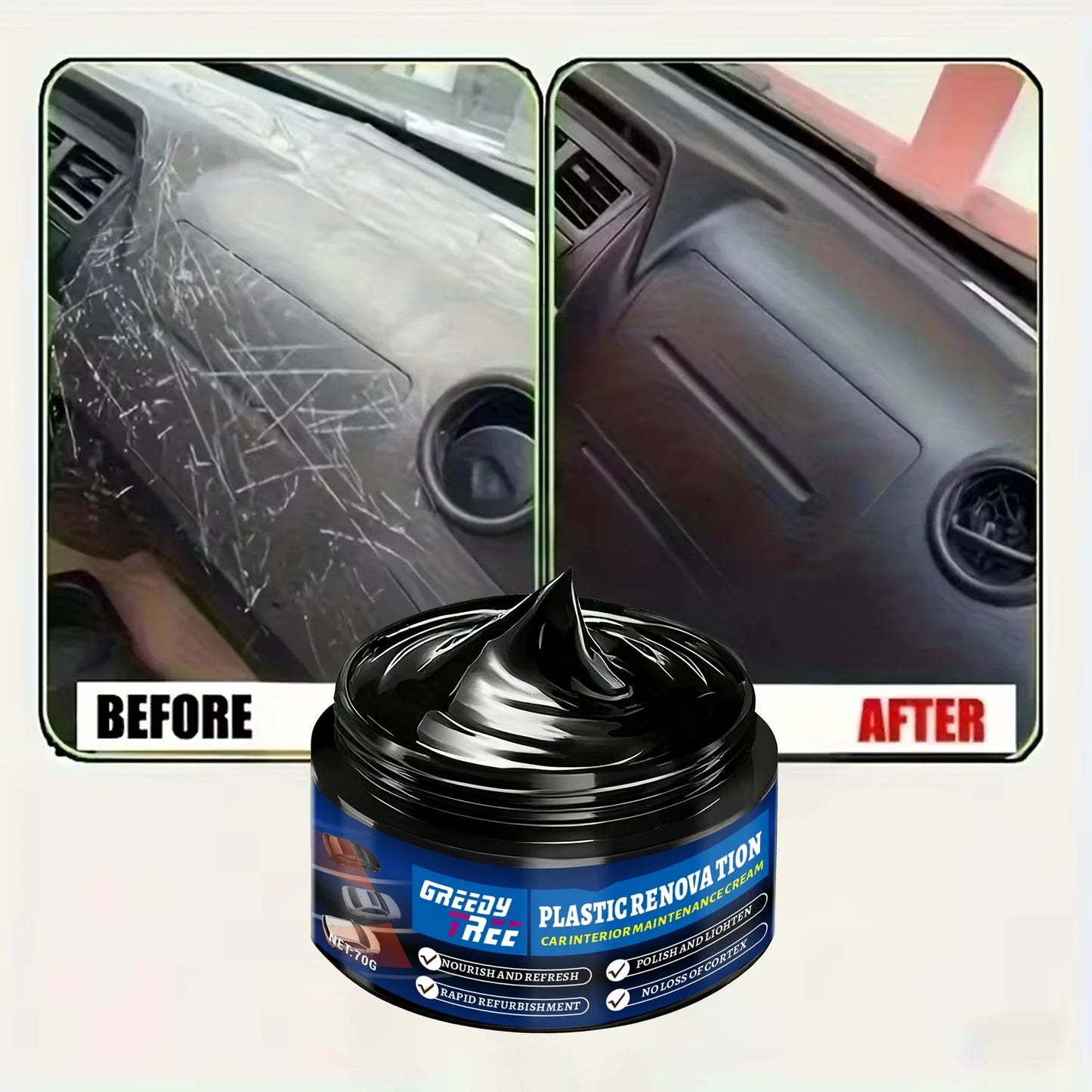 Black Gloss Plastic Polish Paste – Car Interior & Steering Wheel