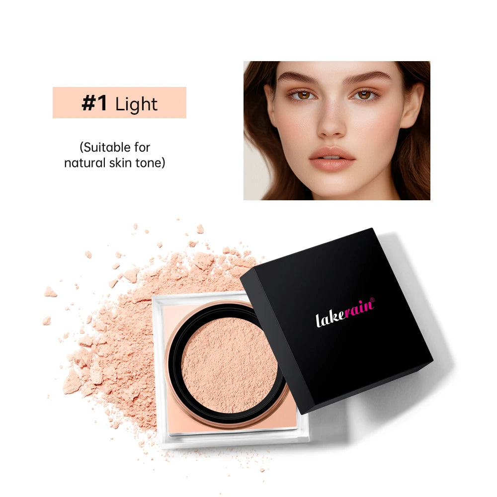 Loose Baking and Setting Powder Cosmetics Long Lasting Oil Control Natural Face Matte Waterproof BrighTening Loose Powder Peaceful Pleasures Health and Wellness 1Light