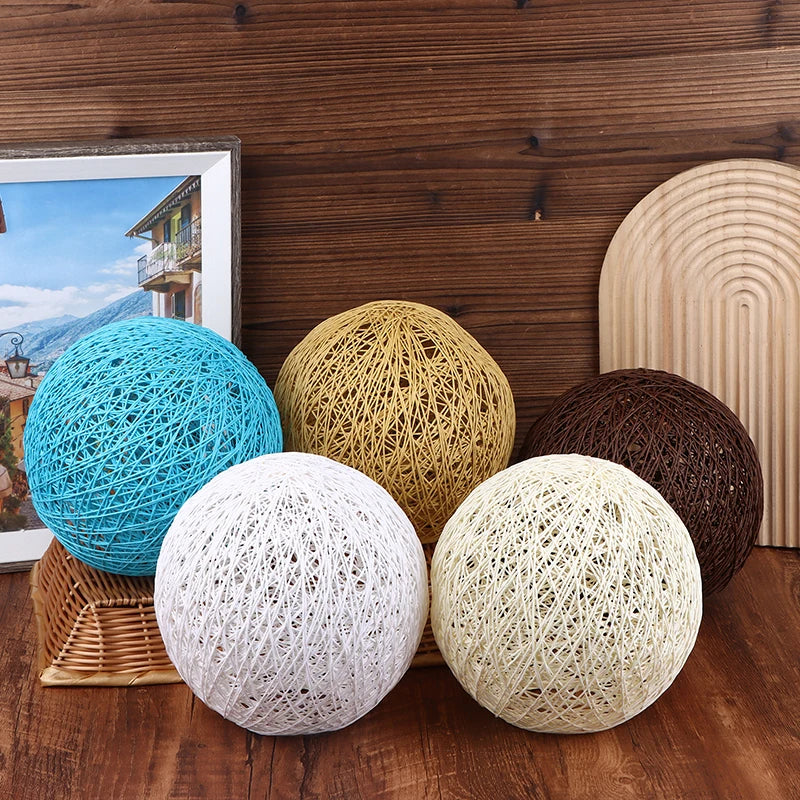20cm Restaurant Bar Chandelier Rattan Ball Lampshade Handmade DIY Hand-woven Rattan Vine Ball Pendant Lampshade Light Lamp Shade Peaceful Pleasures Health and Wellness