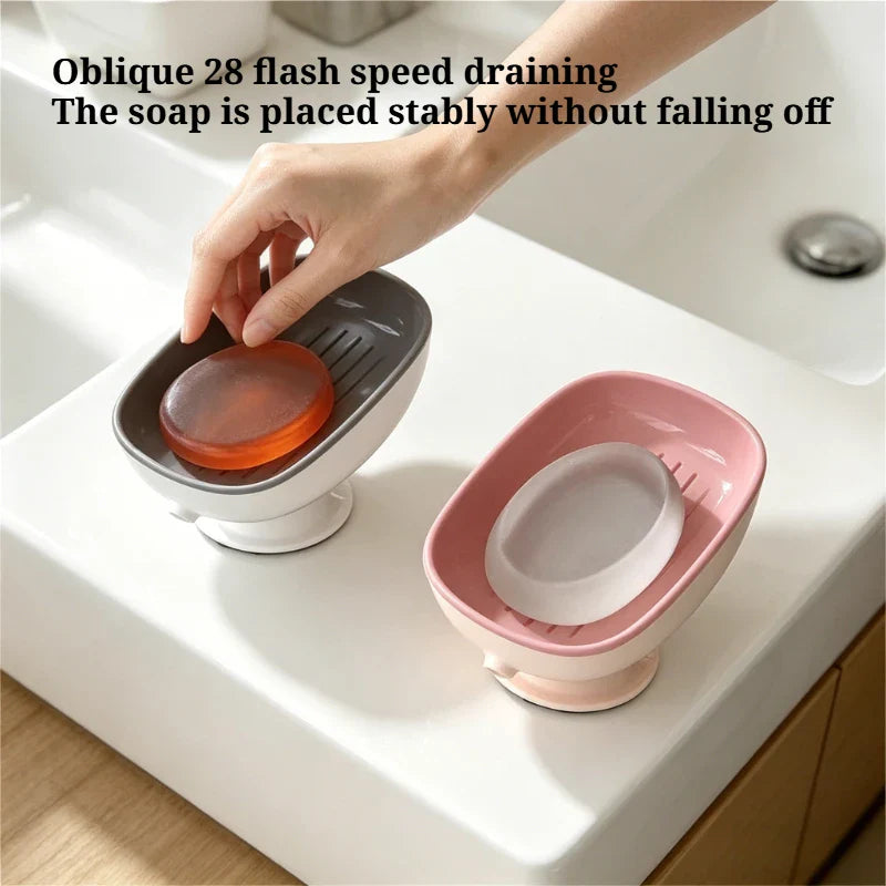 Drain-Free Suction Cup Soap Dish | Bathroom Soap Rack