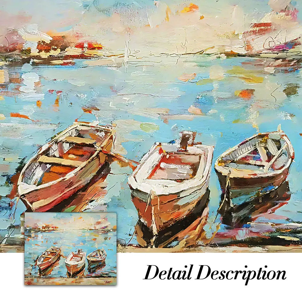Retro Sailing Boat Canvas Wall Art | Abstract Sea Landscape Print