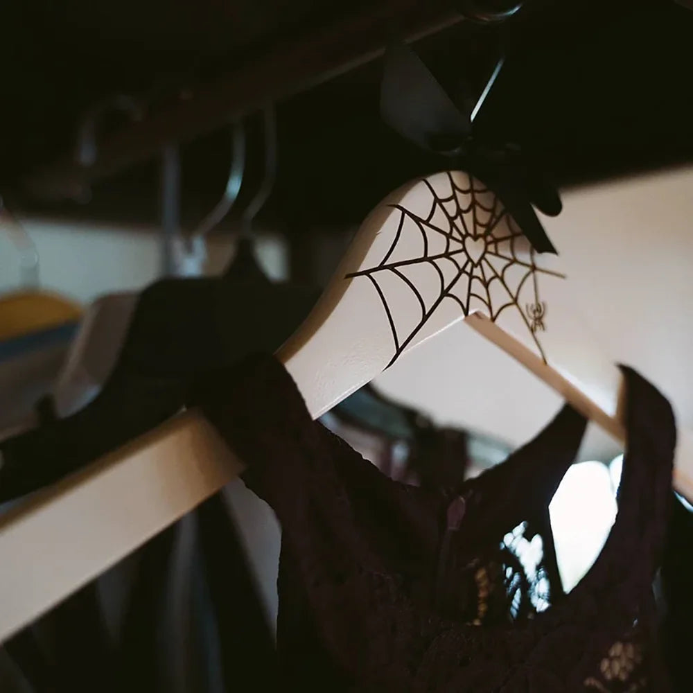 Halloween Spider Web Bridal Dress Hanger | Wedding Gift Bridal Dress Hanger Peaceful Pleasures Health and Wellness